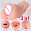 3 in 1 Real Pussy Male Masturbation CUP 3D Sex Toys For Fake Erotic Men 18 Masturbator Adult Vagina Products Artificial Blowjob 1
