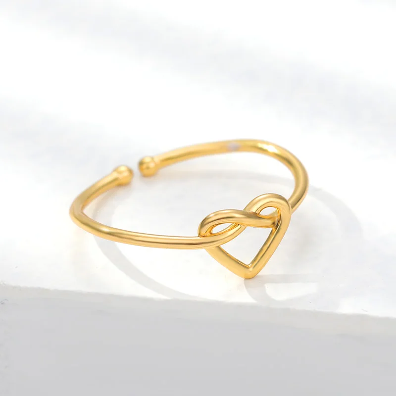 Women Girls Silver Color Open Stainless Steel Ring Fashion Wedding Jewelry