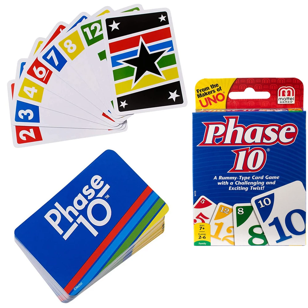 Карточная Игра UNO-Phase 10 &quotПоттер&quot Mattel Games оригинальная семейная Веселая игрушка
