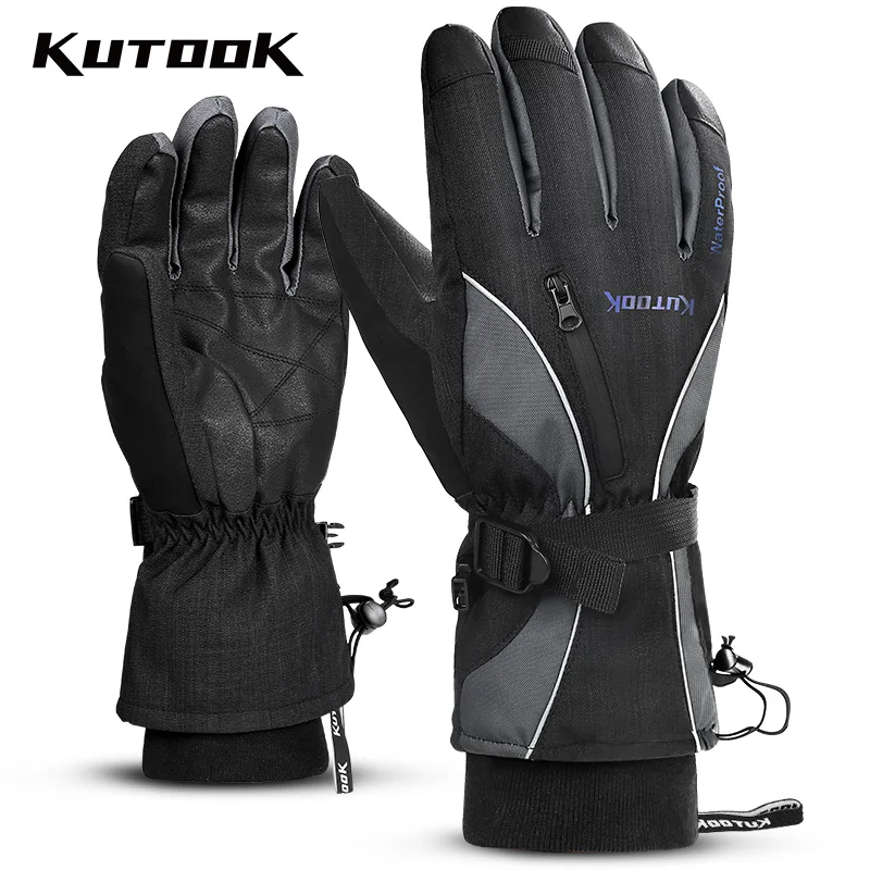 KUTOOK Winter Ski Gloves Waterproof Thermal Windproof Warm Snowmobile
