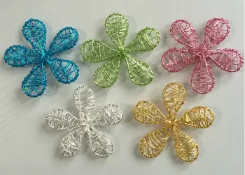 

58mm Creative Handmade Wire Plum Blossom Decorations Lighting Accessories Festival Celebration Color Metal Wire Crafts