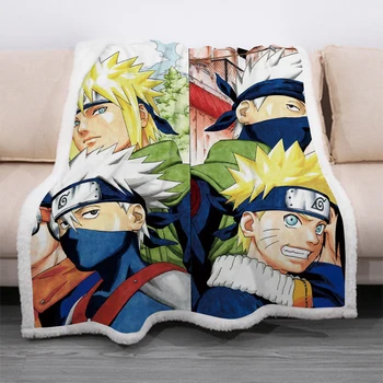 

Anime Naruto 3D Printing Plush Fleece Blanket Adult Fashion Quilts Home Office Washable Duvet Casual Kids Sherpa Blanket 21