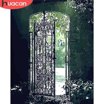 

HUACAN Coloring By Number Door Landscape HandPainted Kits Drawing Canvas Oil Painting Pictures Home Decoration