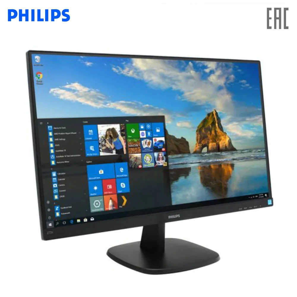 Монитор Philips 223V7QSB (00/01) 21.5'' (FHD) IPS GLARE 250cd|m2 1000:1 10М:1 16.7M VGA DVI Black | Компьютеры и офис