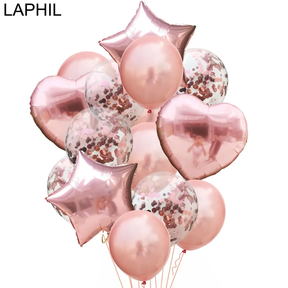 LAPHIL 14 шт. мульти воздушный шар "Конфетти" с днем рождения воздушные шары синий розовый баллоны с гелием мальчик девочка ребенок душ вечерние принадлежности