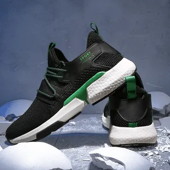 

All Black Man Shoes Casual Newest Sneaker Men Flyknit Shoe Youth Tide Zapatos De Hombre Masculino Popcorn Winter/Spring Footwear