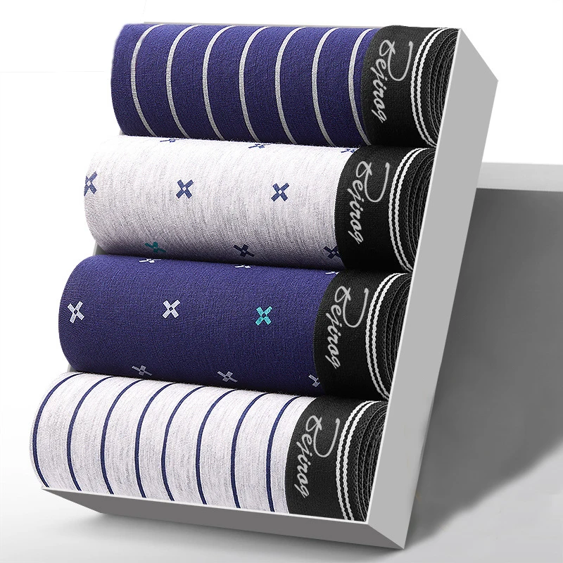 4 Pcs/pcs Men Boxer Shorts Underwear Men's Boxers Sexy Underpants Brand Gift Package Mesh Male Homme | Мужская одежда