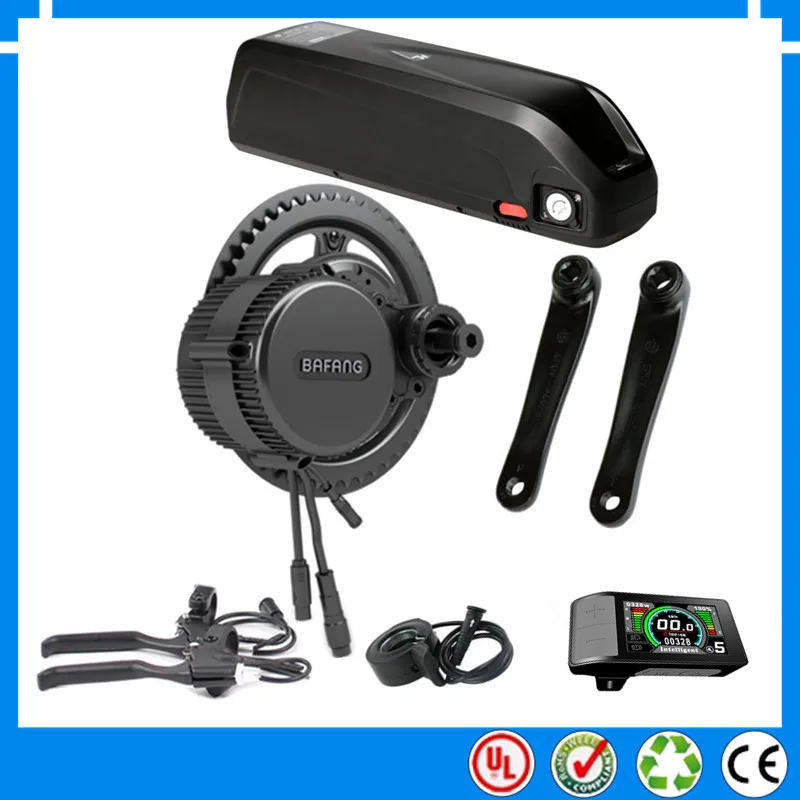 Bafang BBS02B 48В 750 Вт комплект электродвигателя с ЖК дисплеем 500C 13ач 17.5ач литий ионная трубка батарея для