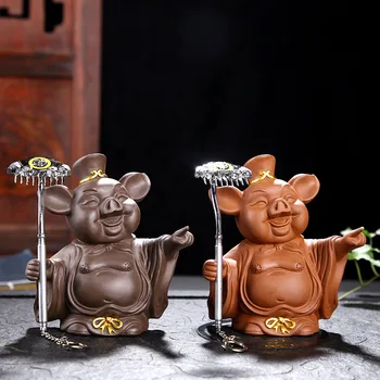 

Small Pig Statue Monk,Resin Figurine Crafts Home Decorative,Ornaments Miniatures Crafts Creative