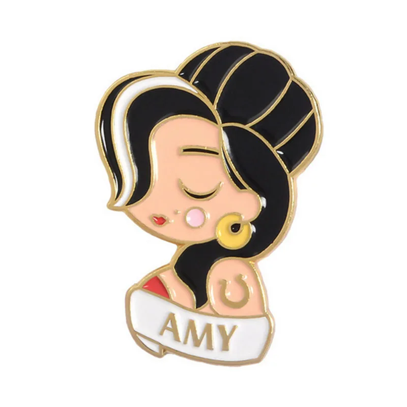 Знаменитости Одри Хепберн Шекспир брошь и эмалированные булавки Coco Amy портрет Нагрудные Значки - Окраска металла: H09