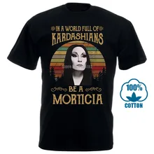 Morticia Addams в мире полный кадаршианов Мужская черная футболка хлопок S 6Xl