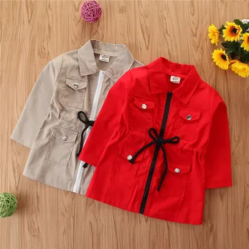 

Toddler Girl Coat Autumn 2020 Children Jacket Casual Girl Zipper Mid-length Mid-small Child Fashion Style Thin Top Girls Jackets