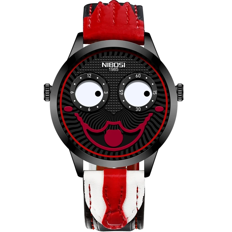 2021 New Arrival Joker Watch Men Top Brand Creative Fashion Personality Clown Quartz Leather Waterproof Sports Watches Mens 