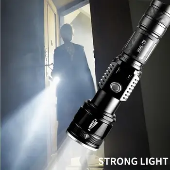 

Zoom Flashlight Black Hand Light Powerful XML-T6 Portable Cycling LED Flashlight SuperBright Telescopic Torch Camping