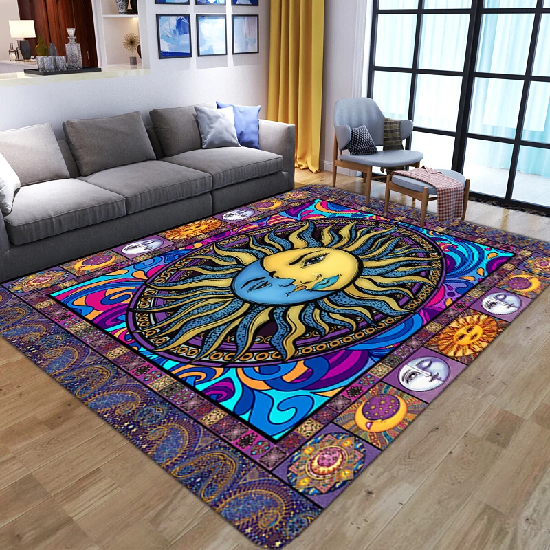 Gorgeous Mandala floral 3D Print Carpets for Living Room Bedroom Decor Carpet Soft Flannel Home bedside Floor Mat play Area Rugs