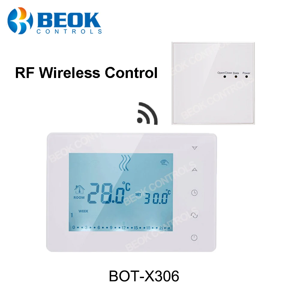 Беспроводной термостат Beok 306RF с Wi Fi умный контроллер температуры комнатный для