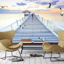 3d обои для дома Чайка морская Променад красивый вид на море гостиная фоновое настенное украшение для спальни настенная бумага