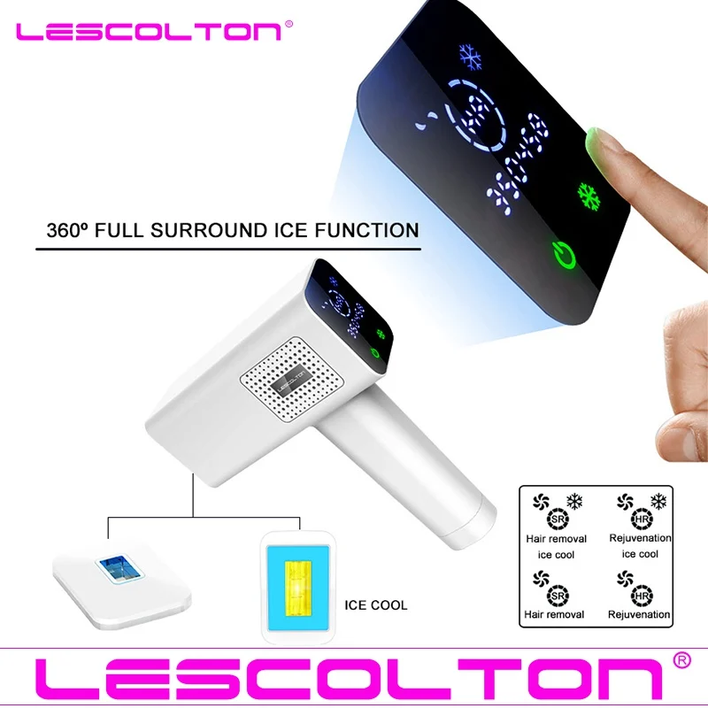 Новейший Эпилятор Lescolton IPL, перманентное лазерное удаление волос, 4 в 1, ICECOOL depilador, лазерный триммер для бикини, фотоэпилятор - Цвет: Lescolton Icecool 1