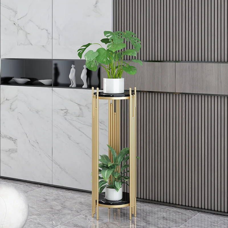 

Simple Modern Floor Flower Stand Living Room Affordable Luxury Indoor Flower Shelf Balcony Marble Creative Decorative PlantShelf