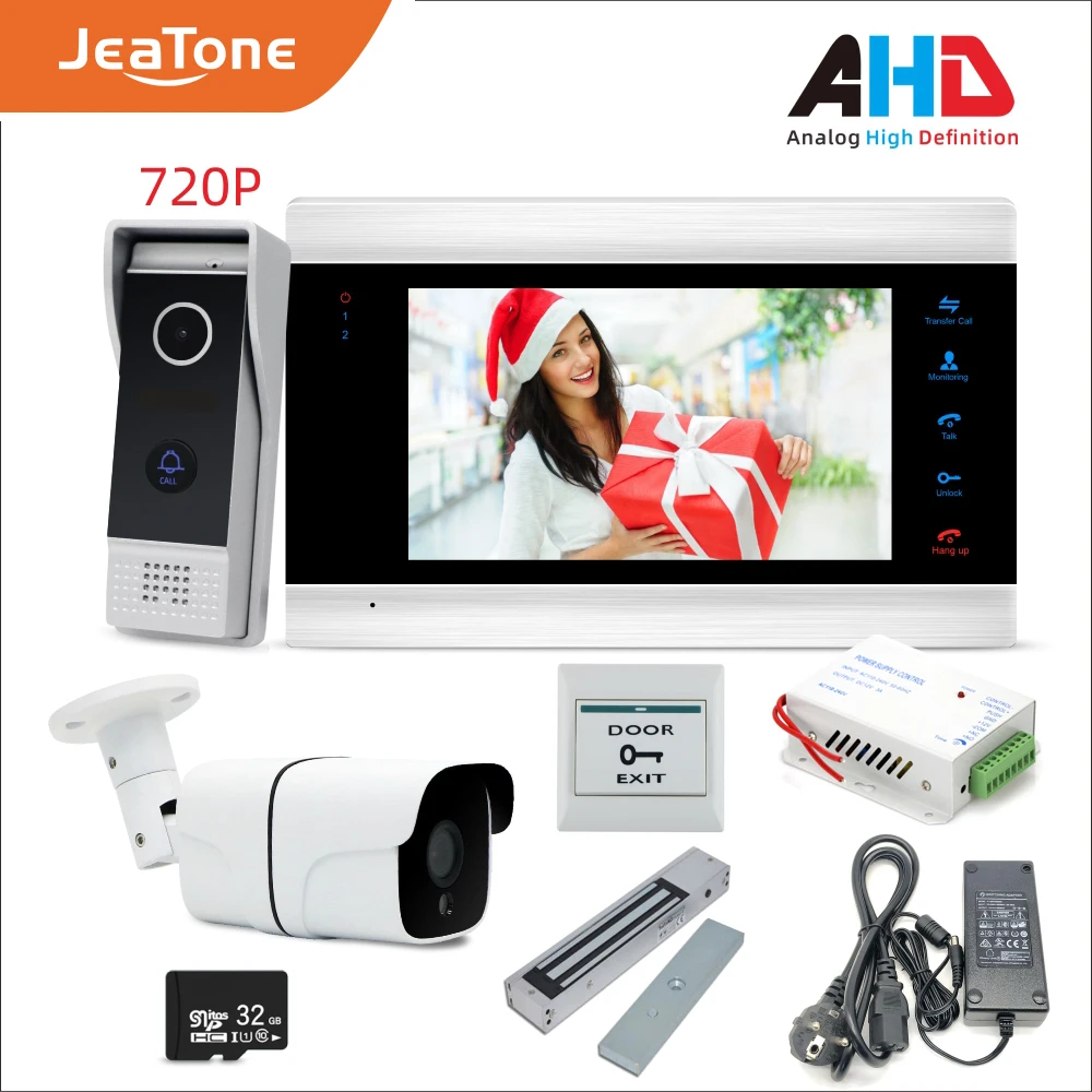 

Jeatone 7inch Monitor Video Intercoms Home Security System Video Doorbell Door phone cam, Multi-language, support remote control