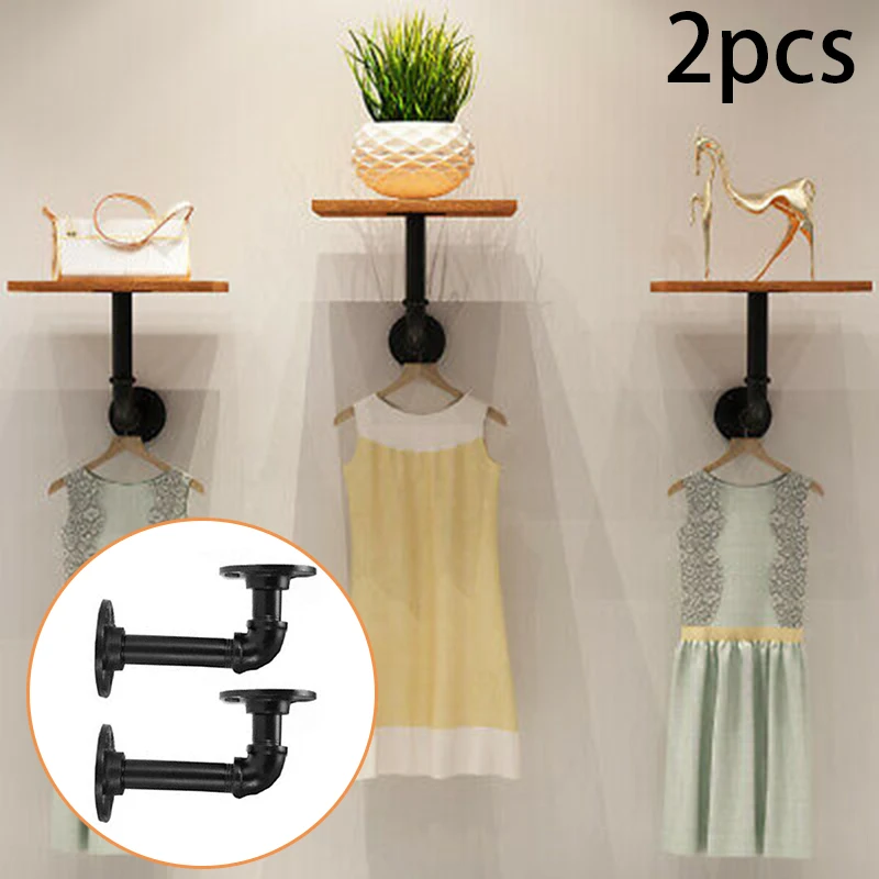 

2pcs/Set 5.9x3.1 Inch Wall Shelves Pipes Holders Hats Clothes Shoes Home Ornaments Decorations Bedroom Bookshelf