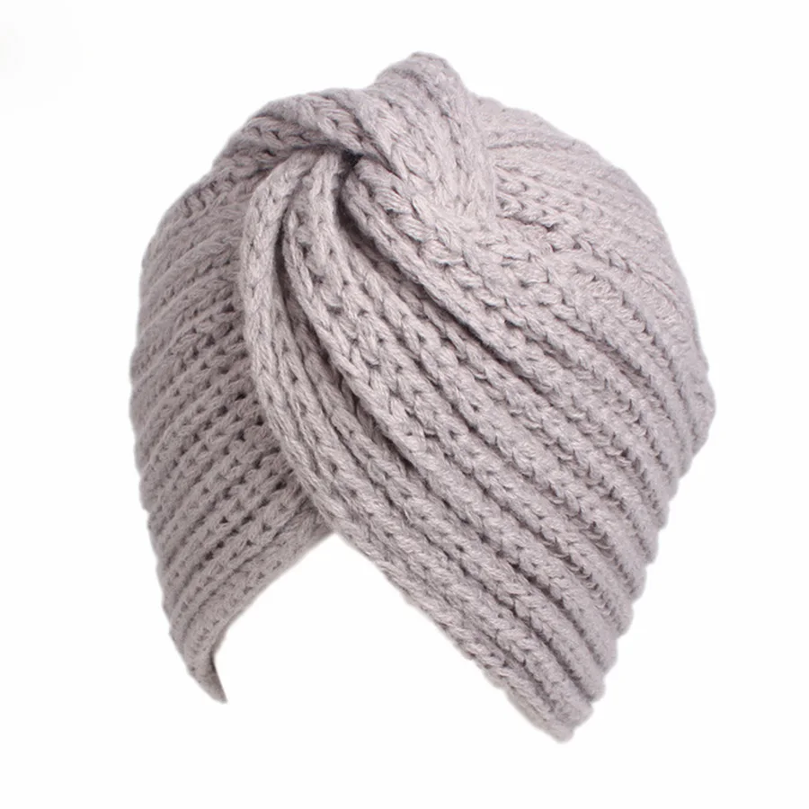 Haimeikang Новая модная шапка осень-зима имитация кашемира крест шарф кепка 1 шт сплошной цвет шерсть женская шапка - Цвет: Серый