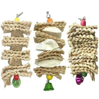 

Parrot Toy Bird Toy Hanging Bell Toy Little Parrot Little Parrot Little Parrot Hamster Chinchilla Rabbit, 3 Pieces