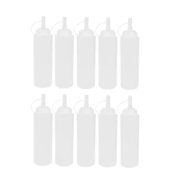 

10PCS Squirt Plastic Food Grade Soft Sauce Bottle Condiment Bottle for Mustard Dressing