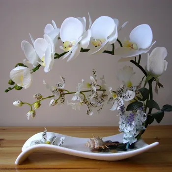 

EUROPEAN CERAMIC FIGURINES PHALAENOPSIS FAKE FLOWER POTTED PLANT SET HOME LIVINGROOM PORCH TABLE BONSAI ORNAMENTS DECORATION
