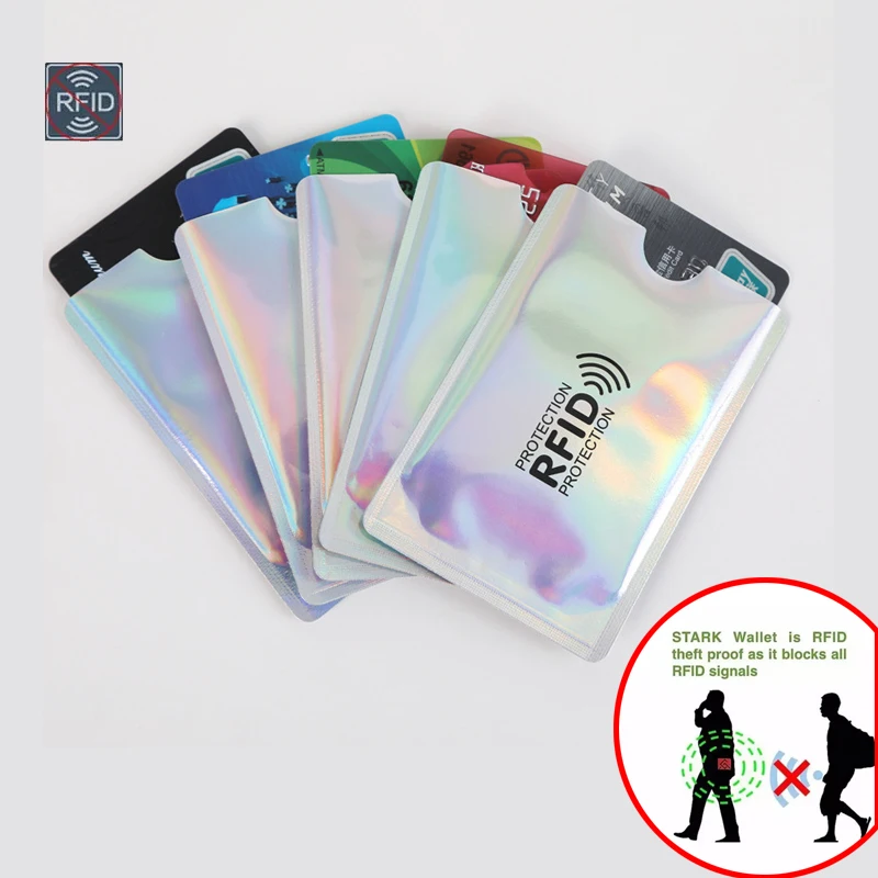 

10pcs Men Anti Rfid Wallet Blocking Reader Lock Bank Card Holder Id Bank Card Case Protection Metal Credit NFC Holder Aluminium