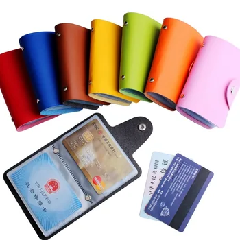 

Candy Color 24 Bits Fashion PU Function Card Case Business Card Holder Men Women Credit Passport Card Bag ID Card Wallet