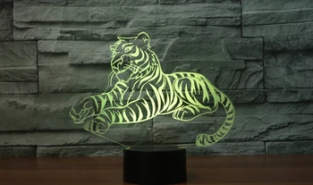 

[Seven Neon]free Shipping tiger shape Acrylic 7Colors Desk Lamp 3D Lamp Novelty gift Led Night Light Millennium Falcon Light