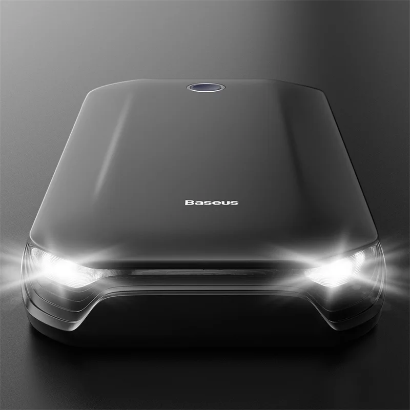 Baseus чрезвычайное прикуривание автомобиля Мощность банк 8000mAh 12V автомобильный усилитель Батарея пусковое устройство для автомобилей мобильные телефоны Портативный - Цвет: Черный