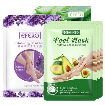 

3Pair efero Exfoliating Foot Mask Renewal Mask Pedicure Socks Remove Dead Skin Heel Peeling Foot Masks Whitening Foot Care