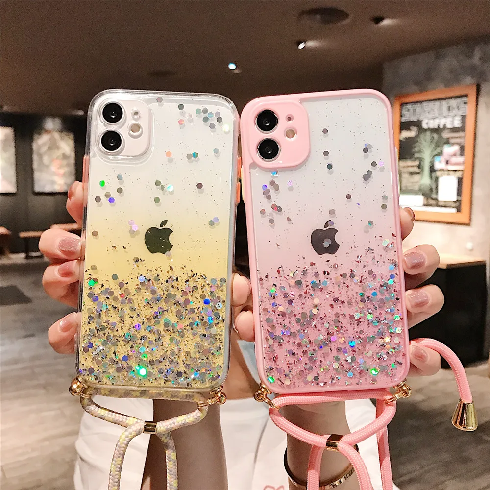 Градиентный блестящий чехол-бампер со звездой для iPhone 11 Pro Max XR XS 6S 8 7 plus