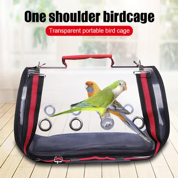 

Portable Transparent Travel Birds Cage Lightweight Breathable Birdcage Single Shoulder Bag JS23
