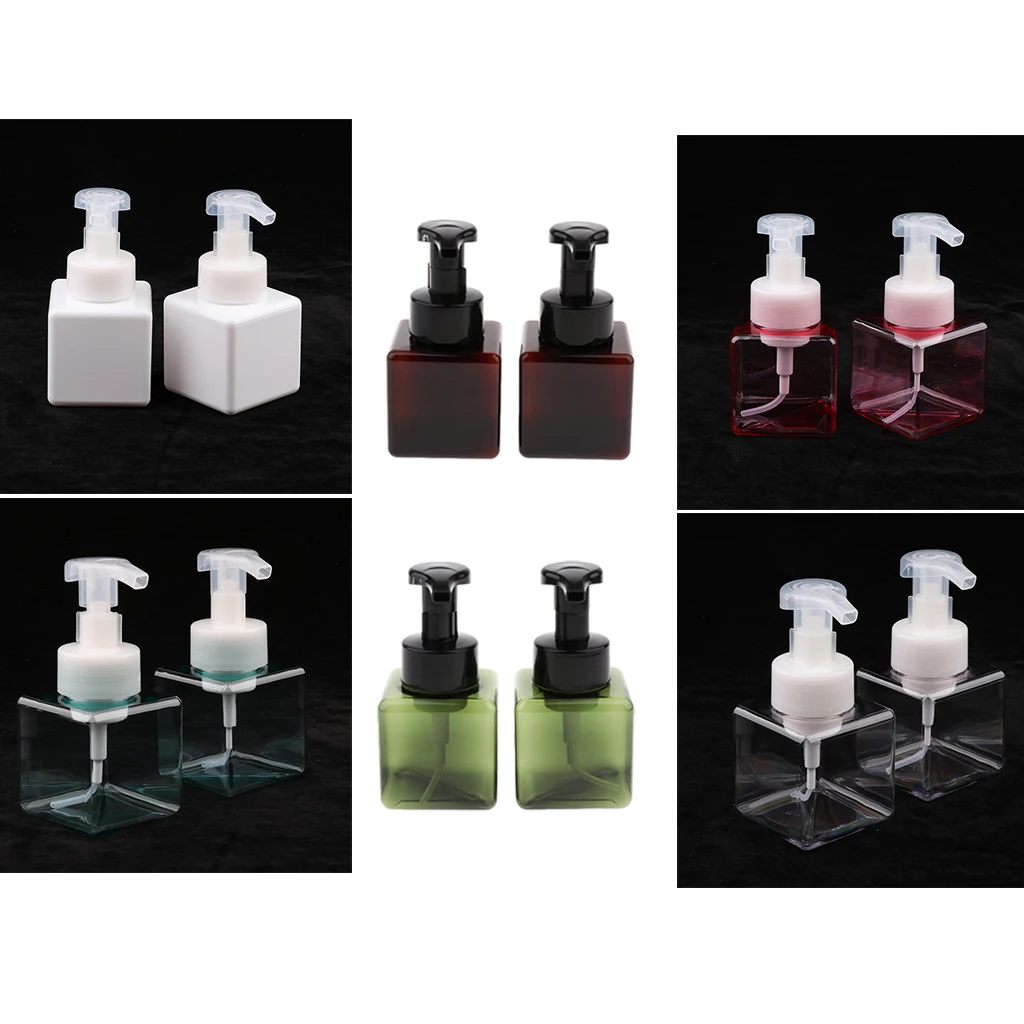 12 Pieces 250ML Square Plastic Foaming Soap Dispensers Mousse Foam Bottles, with Pumps