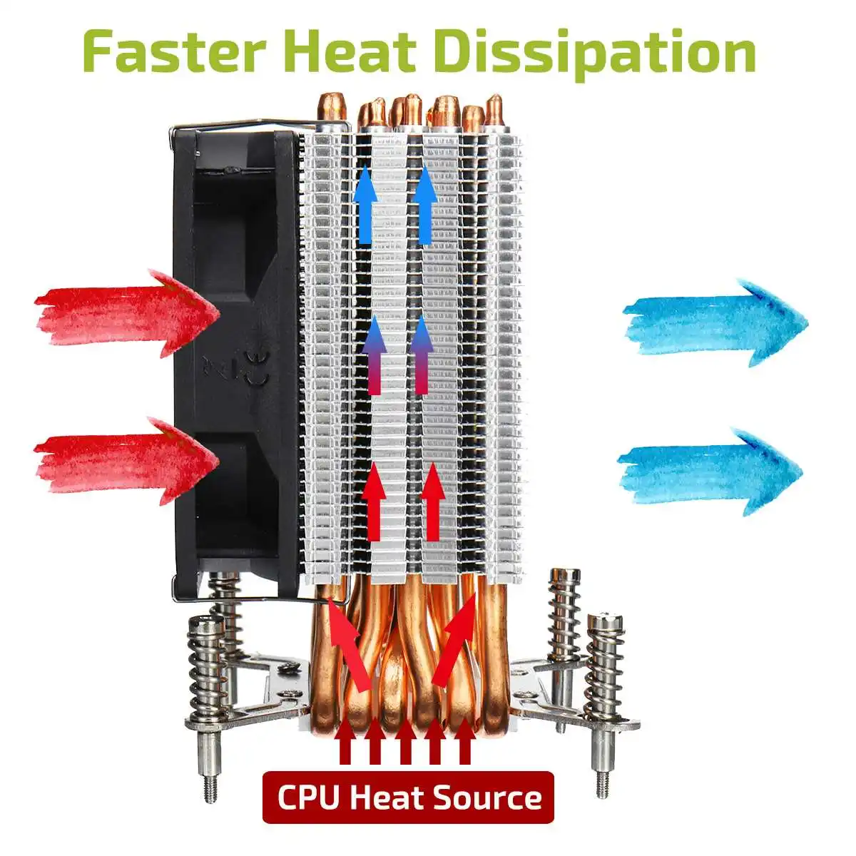 6 тепловых трубок PC cpu кулер радиатор 9 см тихий вентилятор охлаждения 3/4 контактный вентилятор охлаждения кулер радиатор для 775 115X1366 2011X79X99 299