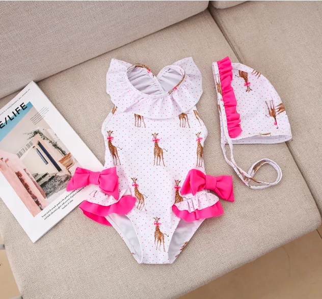 

Baby Girl Swimsuit Children's Bathing Suits Girls Baby Infant Cute Princess Suit Girls One-piece Swimsuit 2-pieces Hat Swimsuit