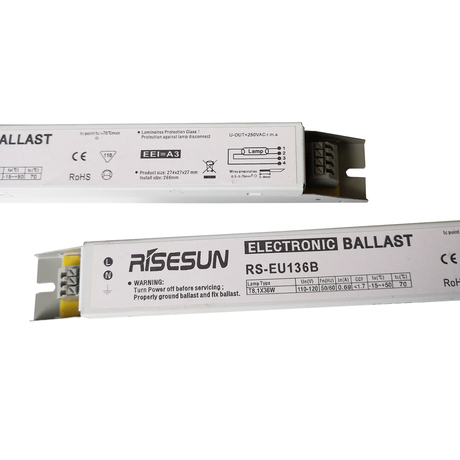 Risesun RS-EU136B 110V 36WX1 T8 VU Lamp Electronic Ballast стартер освещения EEI = A3 2 шт. в упаковке | Лампы и