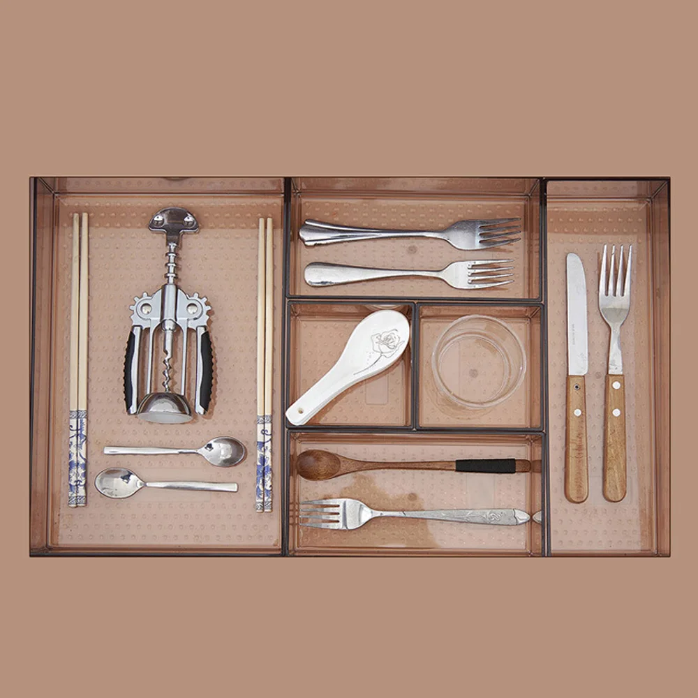 Домашние Ящики Для Хранения Ящика Органайзер контейнер пластиковая посуда разделитель