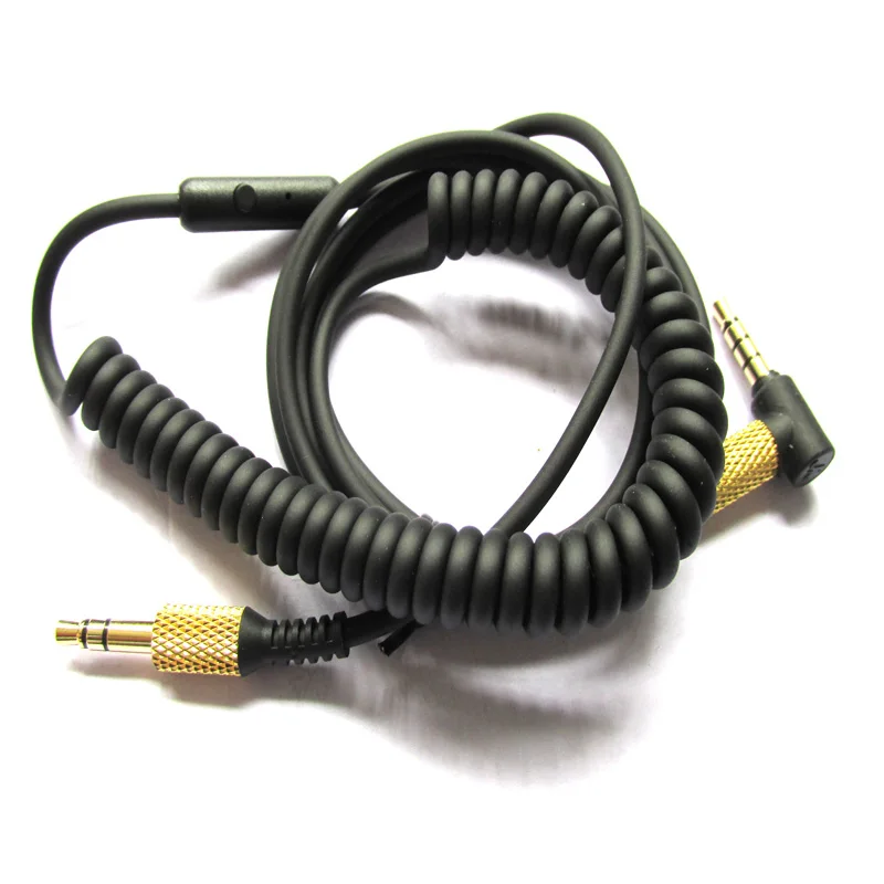 3,5 мм аудио говорящие наушники медный провод аксессуары Высокая пластичность кабель Прочный Длинный удлинитель Замена для Marshall II Mo - Цвет: black one button