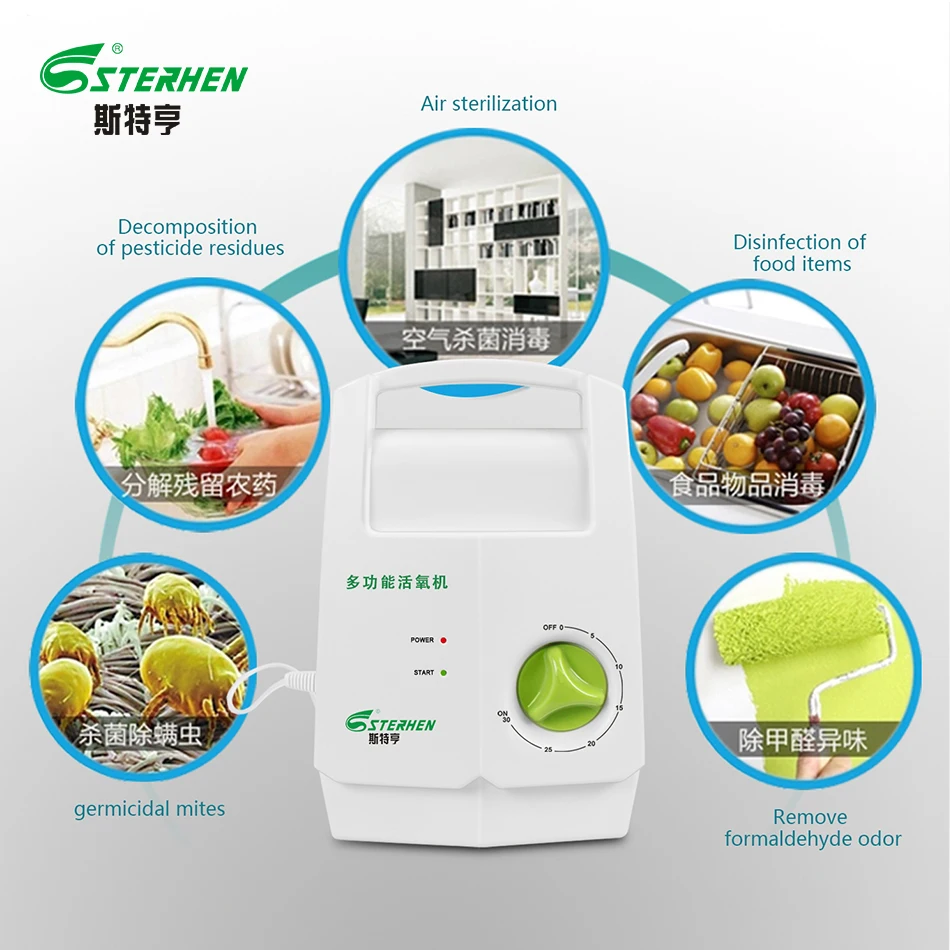 sterhen ozone generator 220v O3 Timer Air Purifiers ozone purifier Vegetable washing machine Kill bacteria in water
