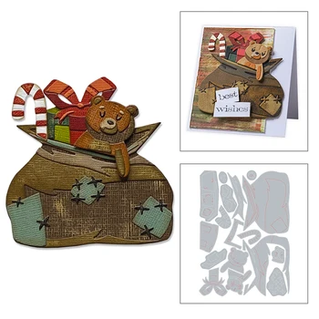 

2020 New Christmas Background Metal Cutting Dies and Animal Teddy Bear Die Cut Scrapbooking For Craft Card Making no Stamps Sets