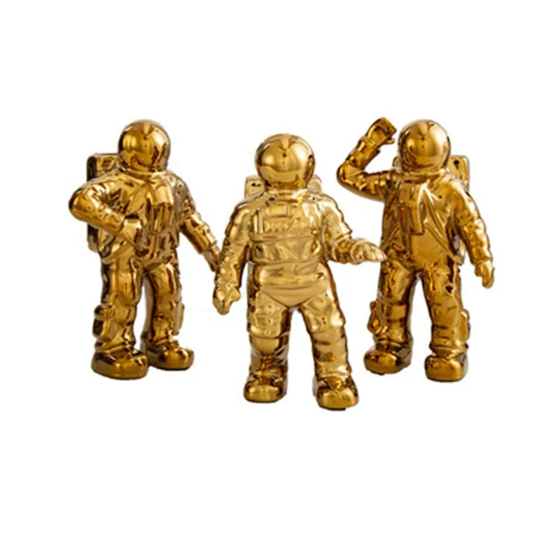  European Style Abstraction Ceramics Astronaut Statue Creative Children Bedroom Space Model Desktop  - 4000132266058