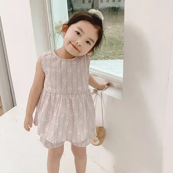 

2020 New Arrival Girls 2 PCS Floral Set Blouse+Shorts Summer Kids Suits 2-7 Years