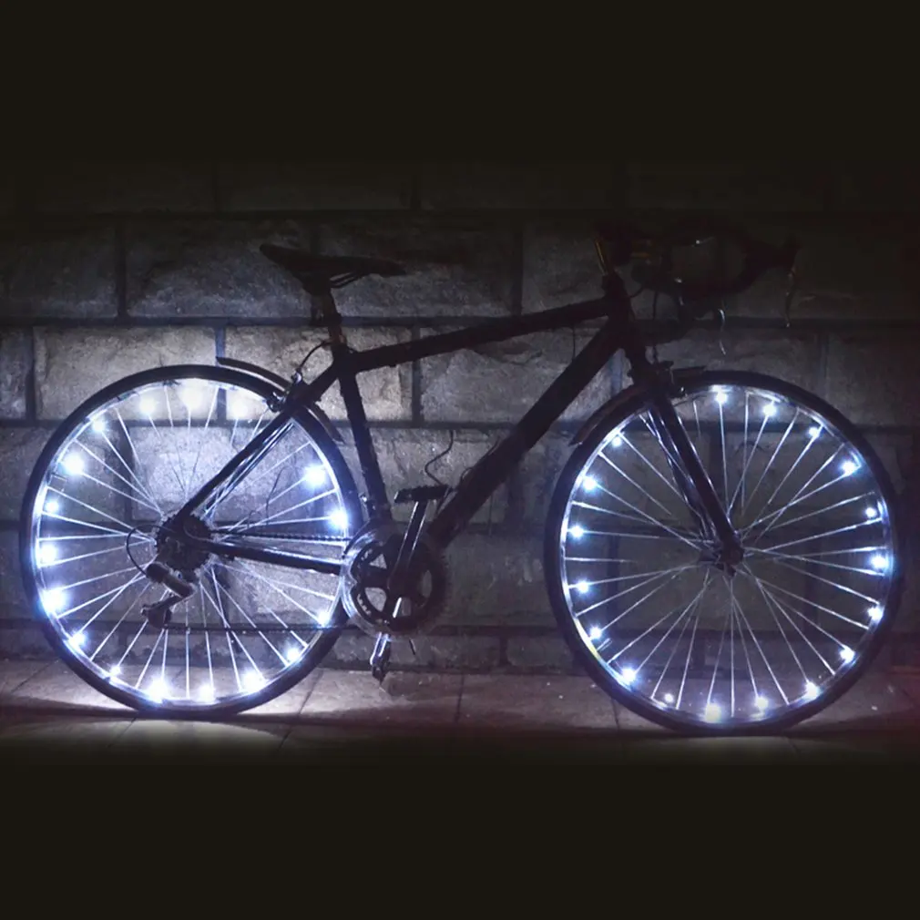 2m String Light Rechargeable Water-resistant 20LED Warning Light Bicycle Bike Cycling Rim Light Wheel Spoke Light