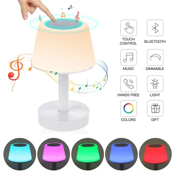 

LED Night Light Colorful Wireless Bluetooth Speaker Night Light Support MP3 FM TF Card Radio Remote Kids Adult Gift