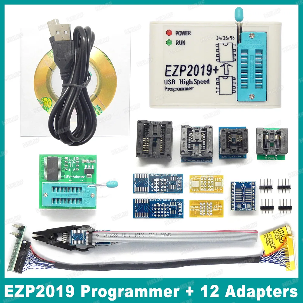 Preço de fábrica! Computador, versão mais nova ezp2019 spi programador de alta velocidade usb com suporte 24 25 93 eeprom 25 flash bios chip + 5 soquete