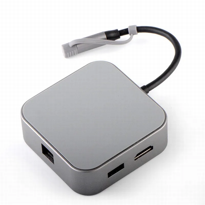 USB C концентратор к USB 3,0 концентратор HDMI адаптер QI Беспроводное зарядное устройство USB разветвитель для MacBook Pro аксессуары 6 портов Тип USB-C концентратор
